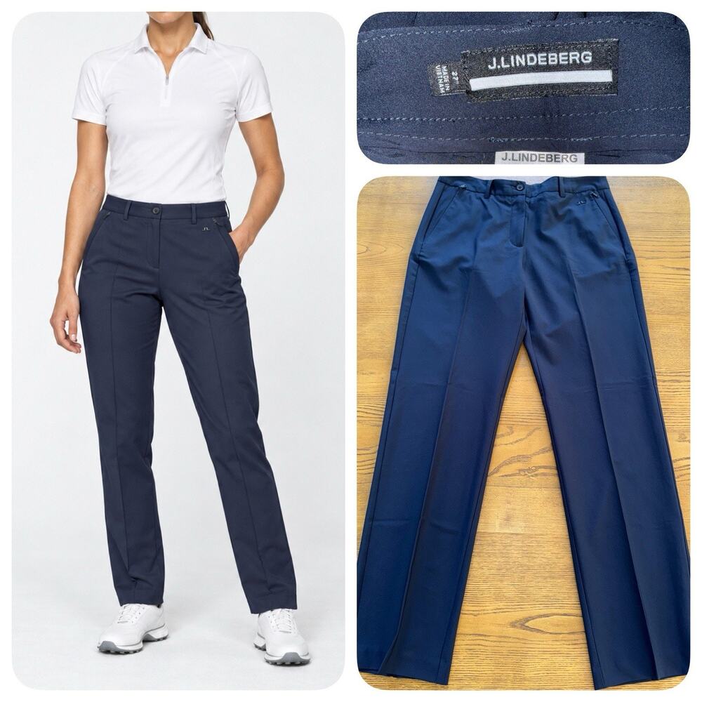 J.Lindeberg Meghan Women’s Golf Pants 28.5W 29L Navy Stretch- Preppy EUC